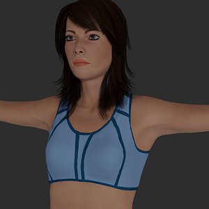 rigged female character 3D