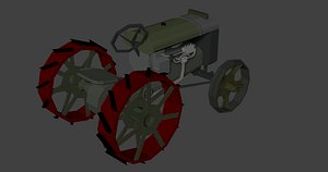 Fordson Plugovec Tractor LowPoly isometric