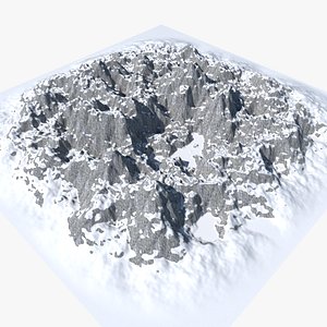 3D model mountain range snow