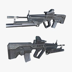 10-TAR21-gun game ready Low-poly