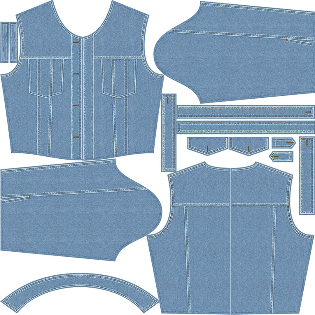 Women Blue Denim Jacket 16 k texture 3D - TurboSquid 2168666