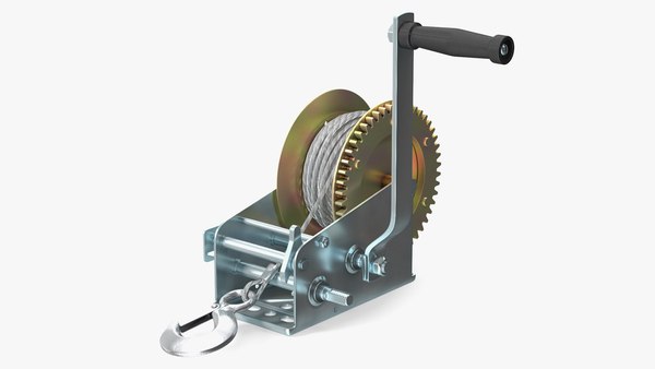 Hand Crank Winch with Steel Cable 3D - TurboSquid 1864967