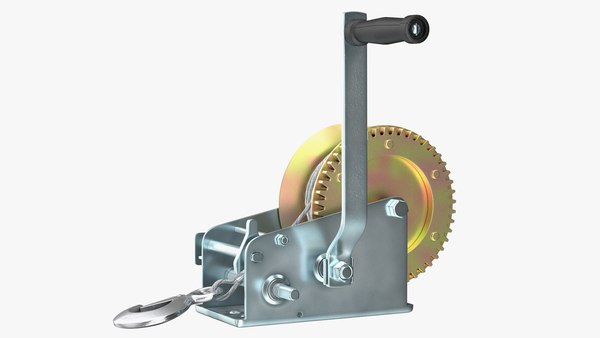 Hand Crank Winch with Steel Cable 3D - TurboSquid 1864967