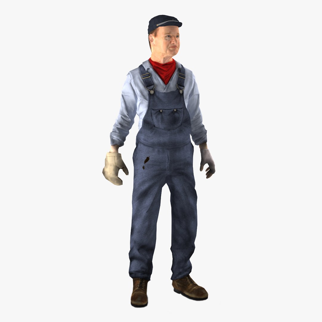 Locomotive Engineer Rigged 3D model preview