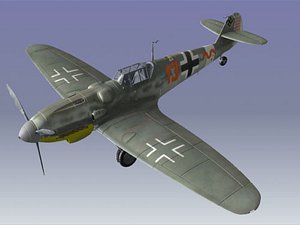 3d model messerschmitt bf109 plane airplane