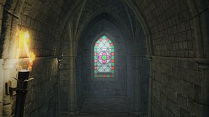 3D gothic chapel pbr materials model