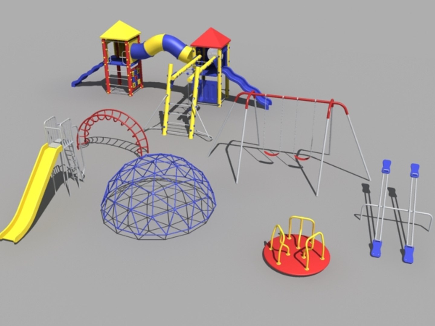 3d Model Small Playground Set