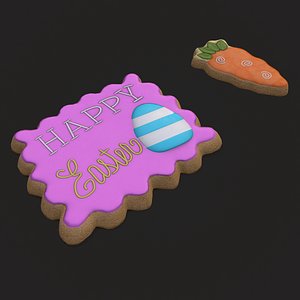 3D Happy Easter Cookies model