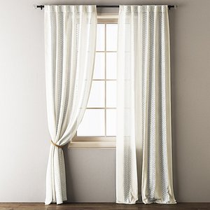 lace curtains 3D model
