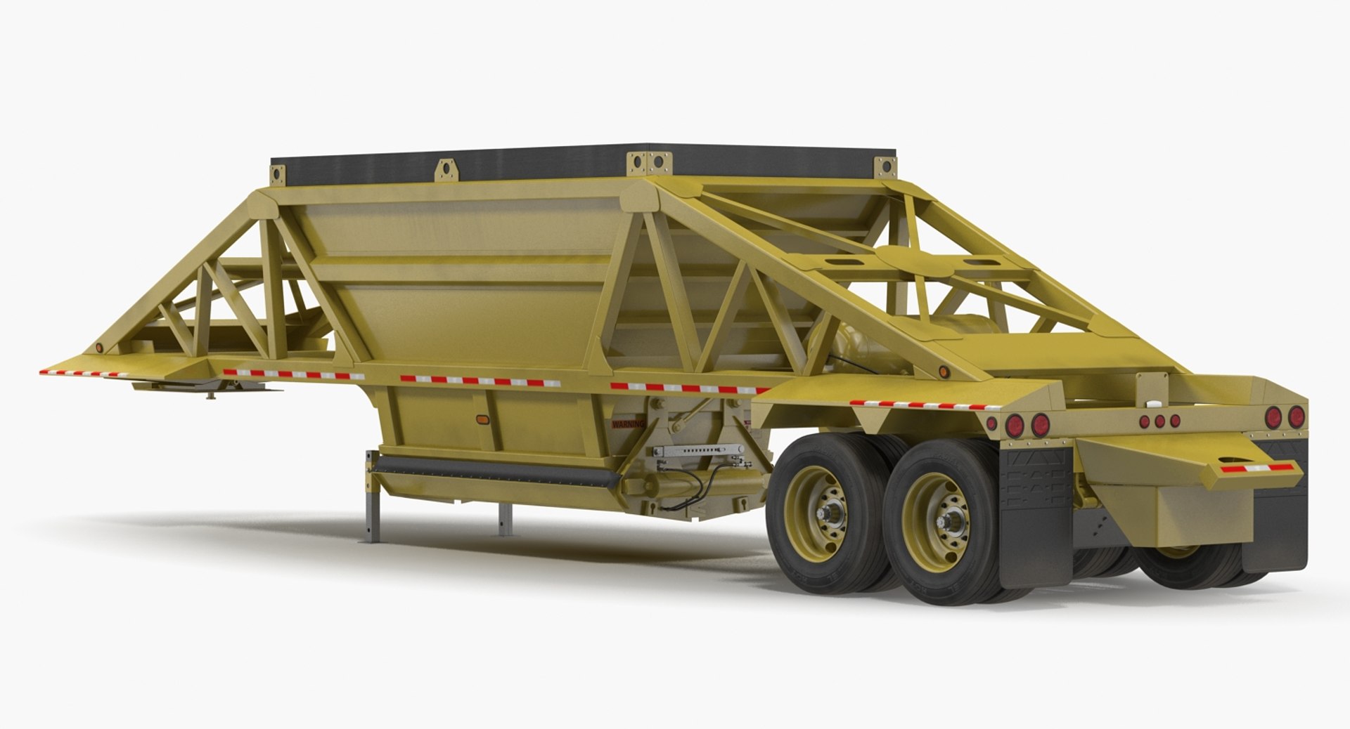 Belly Dump Trailer Rigged 3D Model 3D model preview