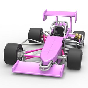 Diecast Supermodified front engine race car V2 Scale 1 to 25 3D model