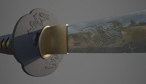 katana samurai sword 3D