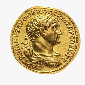 3D roman gold coin