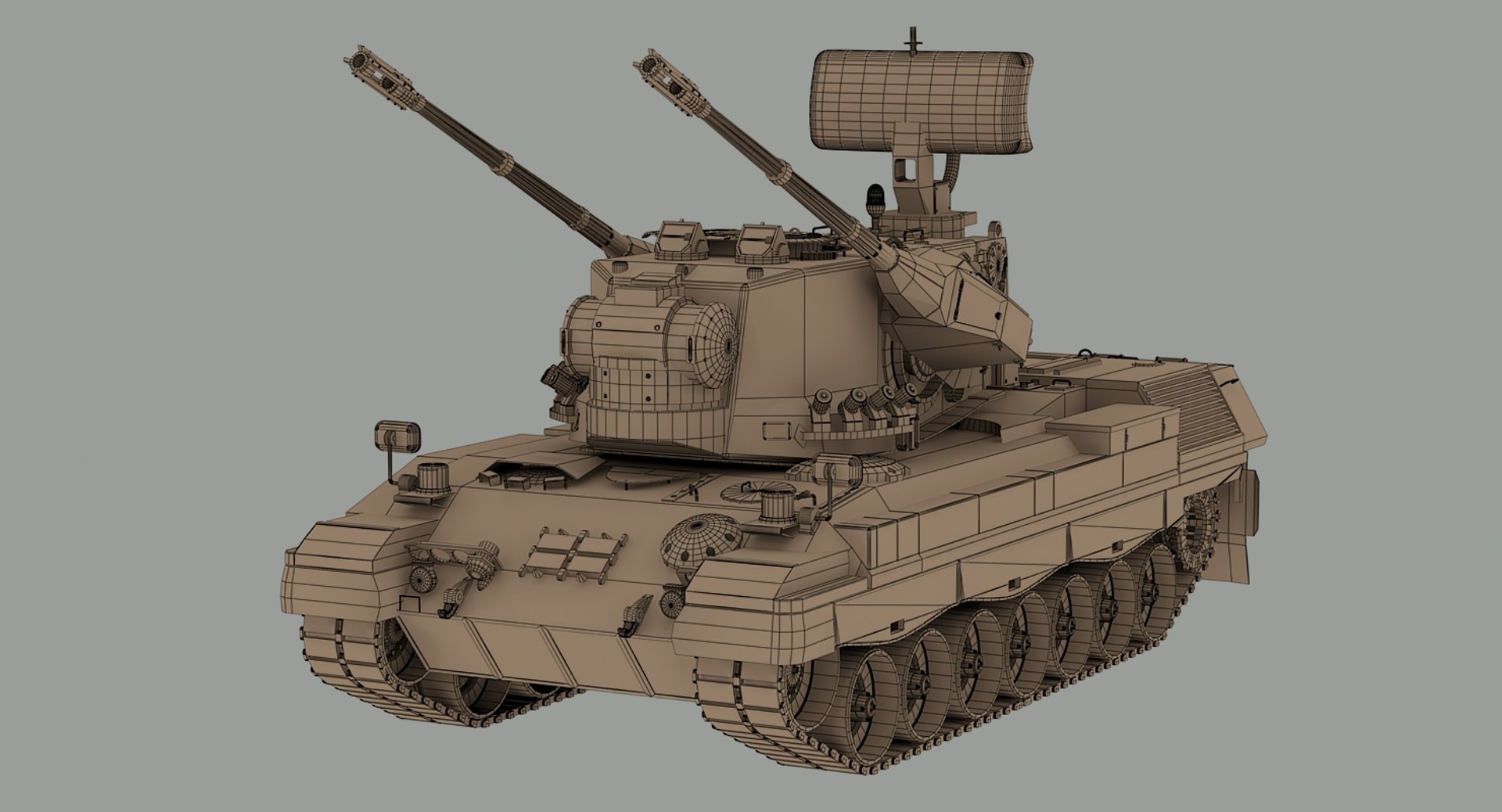 3d modern gepard 35mm anti model