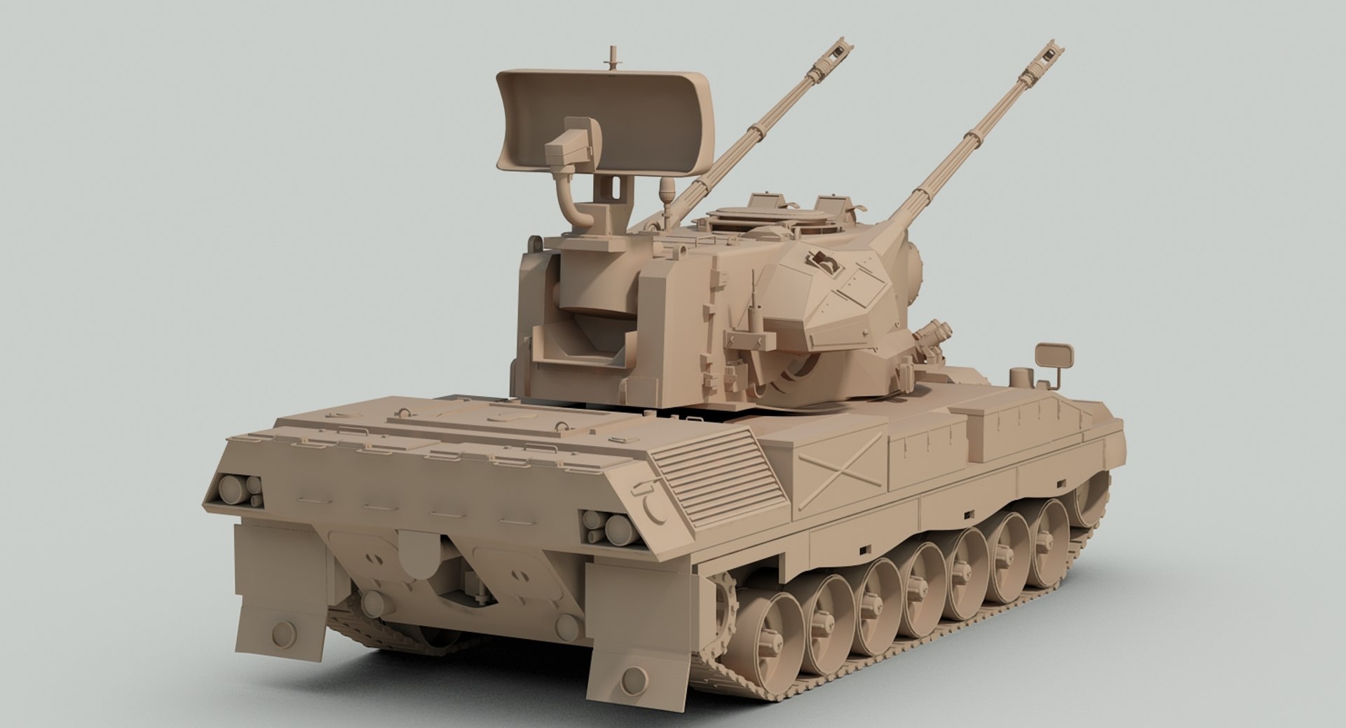 3d modern gepard 35mm anti model