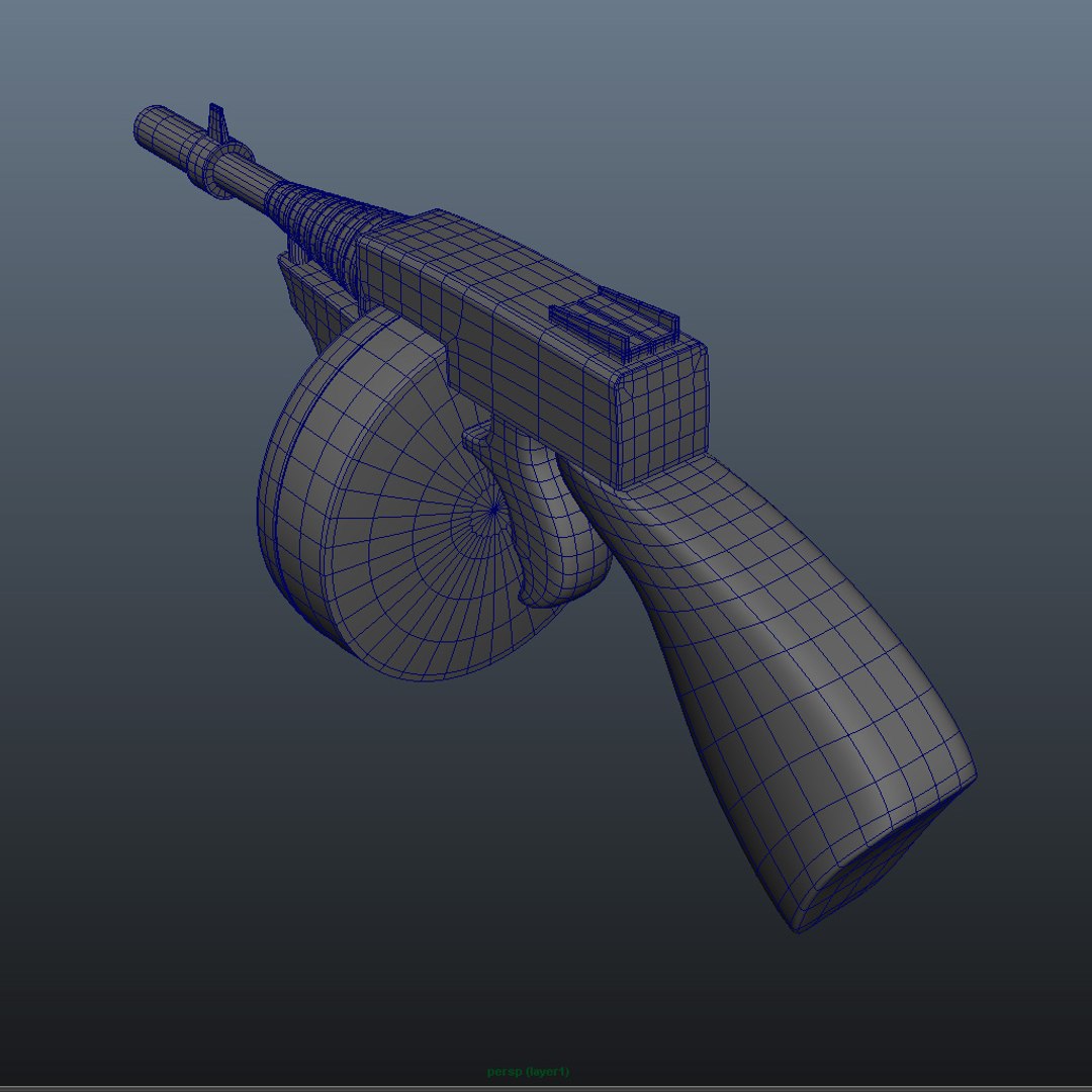 Cartoon Gun 3d Model