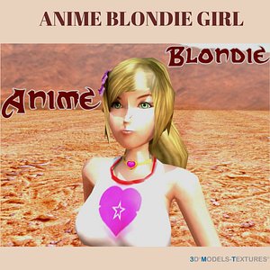 anime blondie girl 3D model