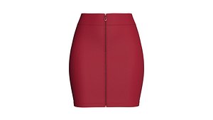 Girls Front-Zip Bodycon Mini Skirt