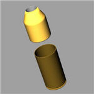 3d 45 acp bullet casing model