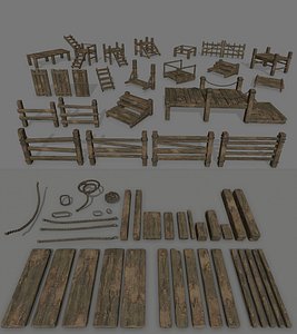 rope wood 3D model