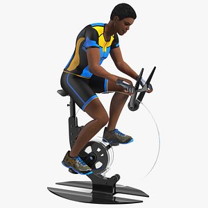 3D Sportsmen Training on Exercise Bike model