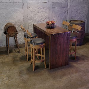 rustic chair table blender model