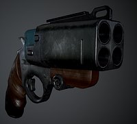 Wasp gun Pistol revolver Low-pol