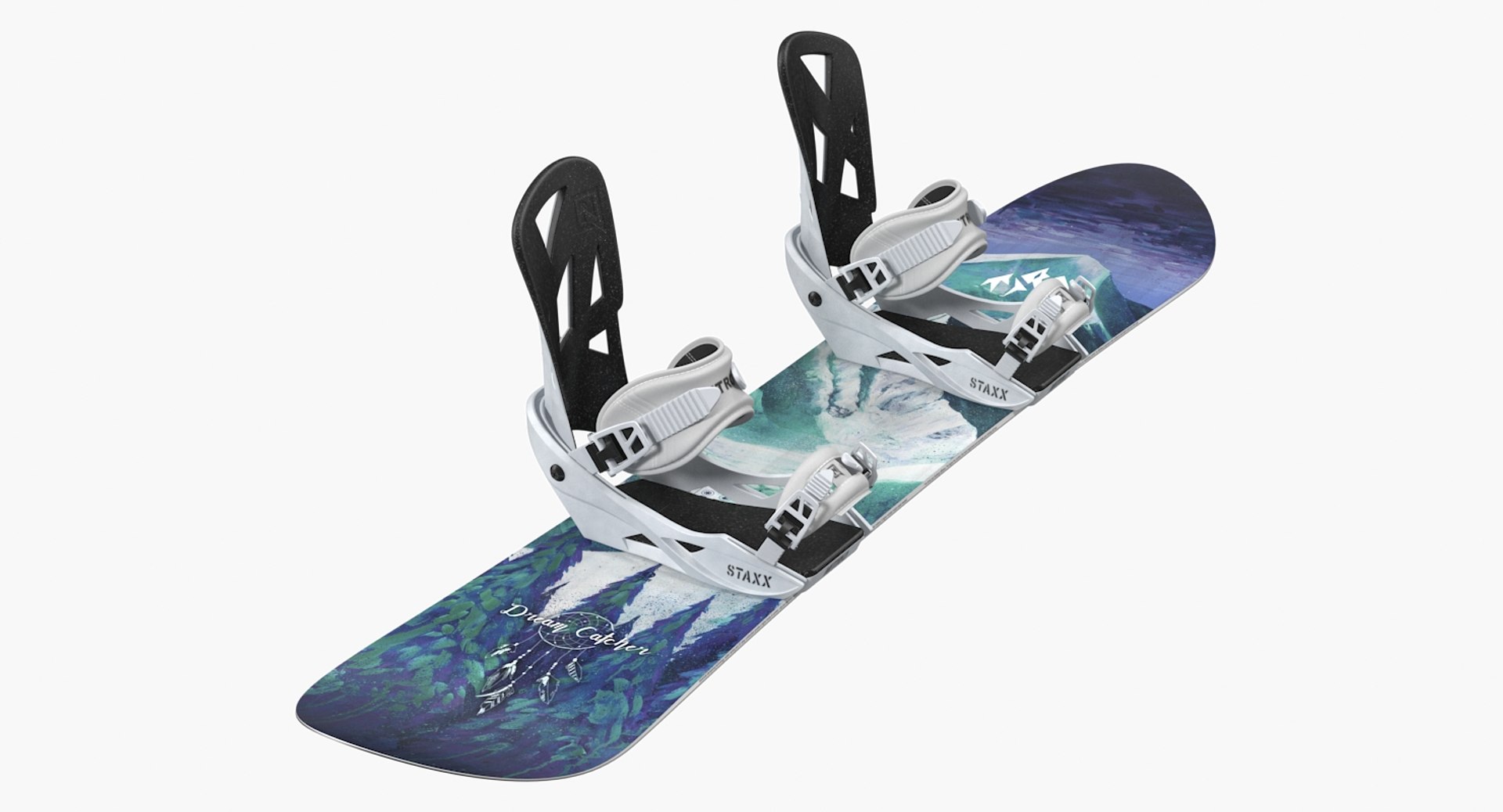 Snowboard Jones with Staxx Bindings 3D model preview