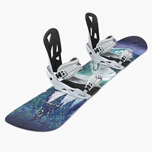 snowboard jones staxx bindings 3D model