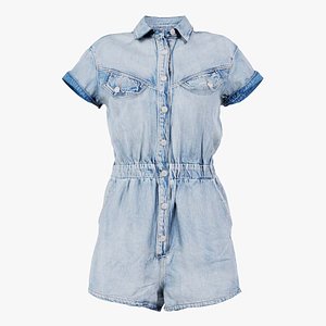 Elastic Belt Jeans Romper Remastered