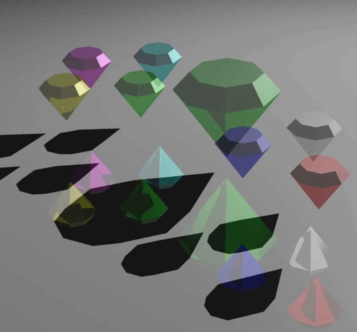 Free Sonic Hedgehog Chaos Emeralds 3d Model