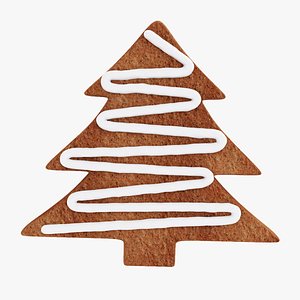 Christmas tree-shaped gingerbread cookie 2 3D