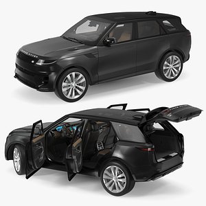 2023 Range Rover Sport Black Rigged for Cinema 4D 3D model