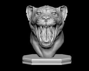 Lioness Bust 3D Print Model 3D