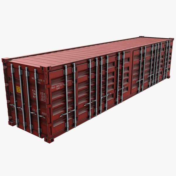 3D 40ft Side Door Container - Red model