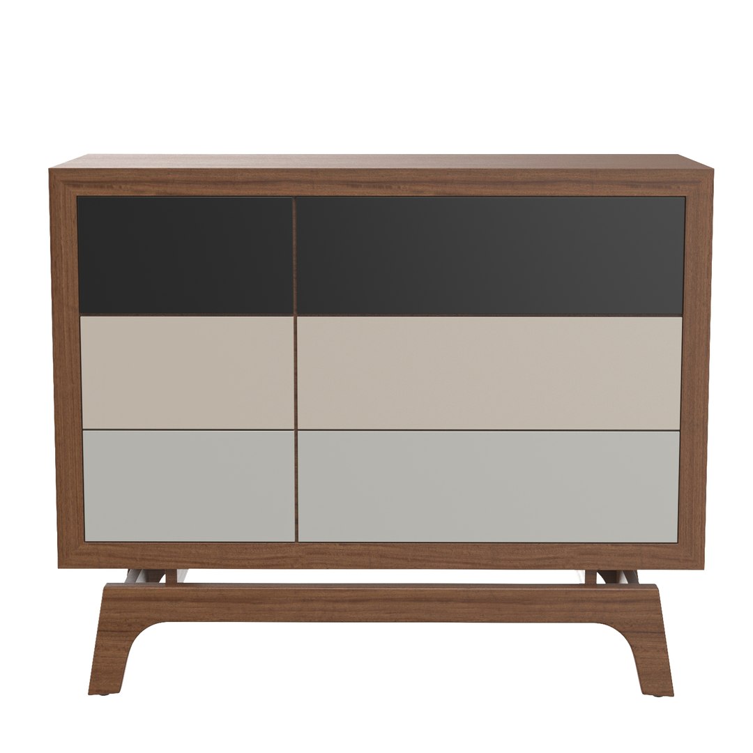 Baxton Studio Svante Mid-Century Modern Multicolor 6-Drawer Chest model ...