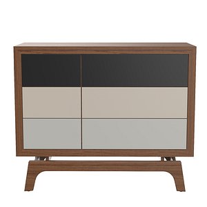 Baxton Studio Svante Mid-Century Modern Multicolor 6-Drawer Chest model