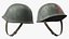 3D WW2 Red Army SSh-39 Steel Helmet on Head