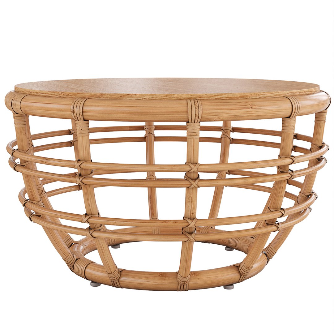 Savannah Rattan Round Coffee Table 3D TurboSquid 2071535