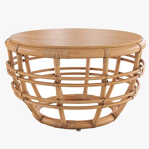 Savannah Rattan Round Coffee Table 3D