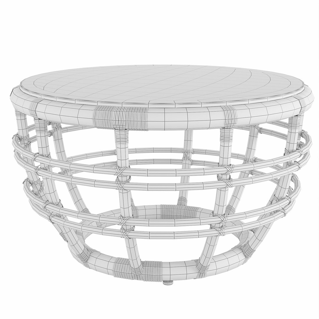 Savannah Rattan Round Coffee Table 3D TurboSquid 2071535