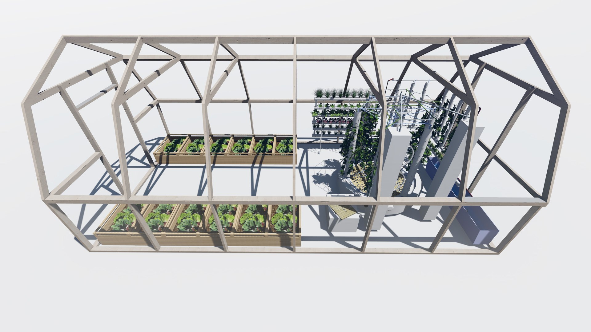 Greenhouse Aquaponics Hydrophonic 3D model - TurboSquid 1969249