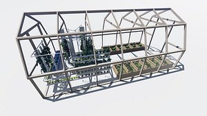 Greenhouse Aquaponics Hydrophonic 3D model
