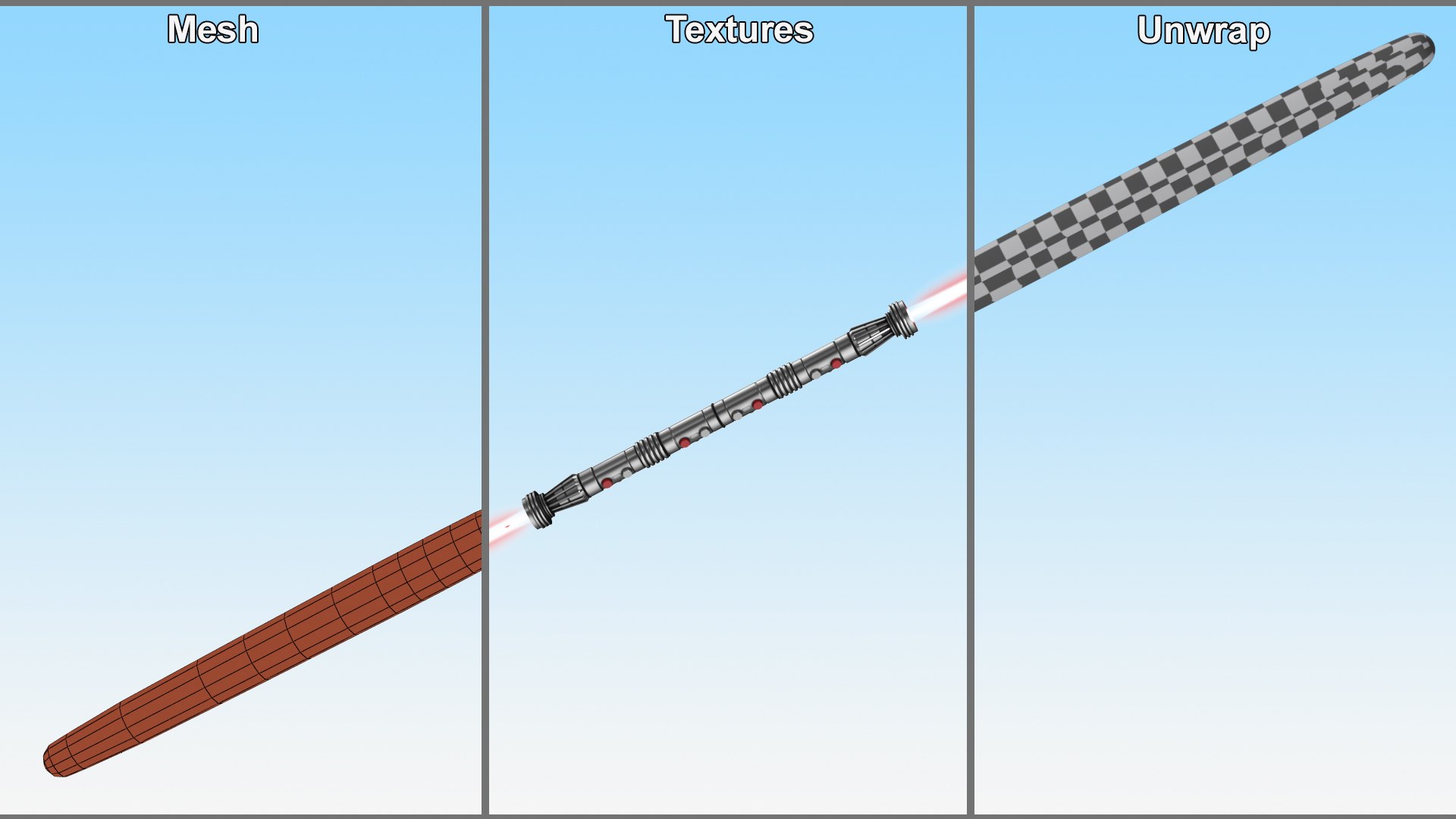 Darth Maul Double Energy Sword model https://p.turbosquid.com/ts-thumb/81/CQ6Inm/ks/darthmauldoubleenergyswordvray3dmodel010/jpg/1718825788/1920x1080/fit_q87/3142a21077741074bd09e8034b7219092d2c910f/darthmauldoubleenergyswordvray3dmodel010.jpg