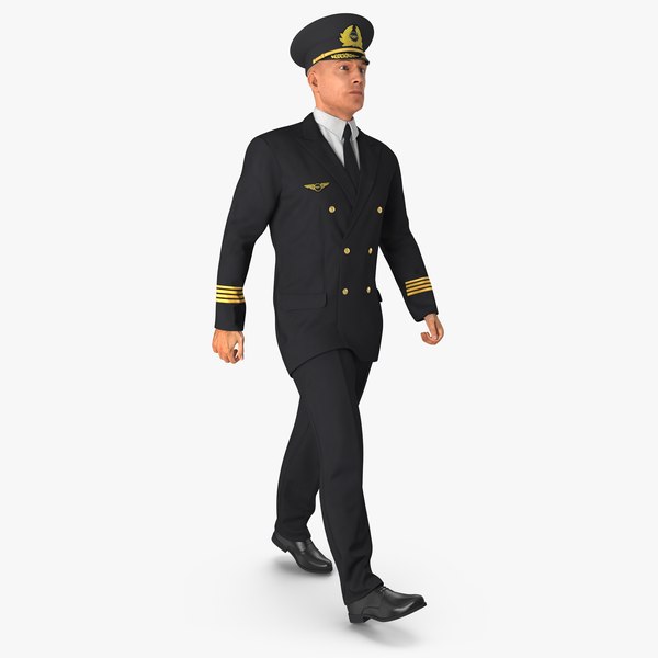 3d model airline pilot rigged