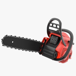 3D model Red Gas Powered Chainsaw