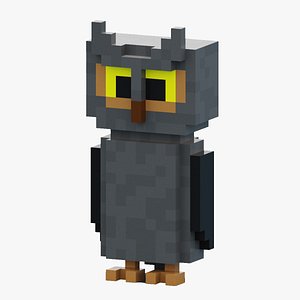 Voxel Owl 3D model
