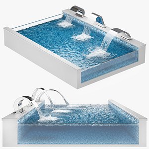 3D Pool Waterfalls Arched