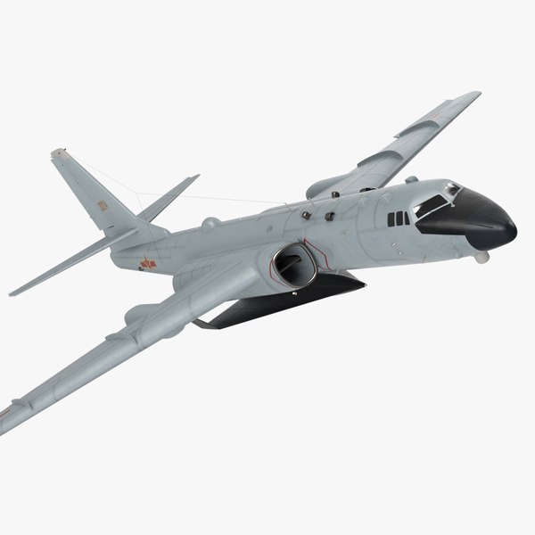 Xian H-6 China Strategic Bomber with Reconnaissance Drone Rigged 3D model