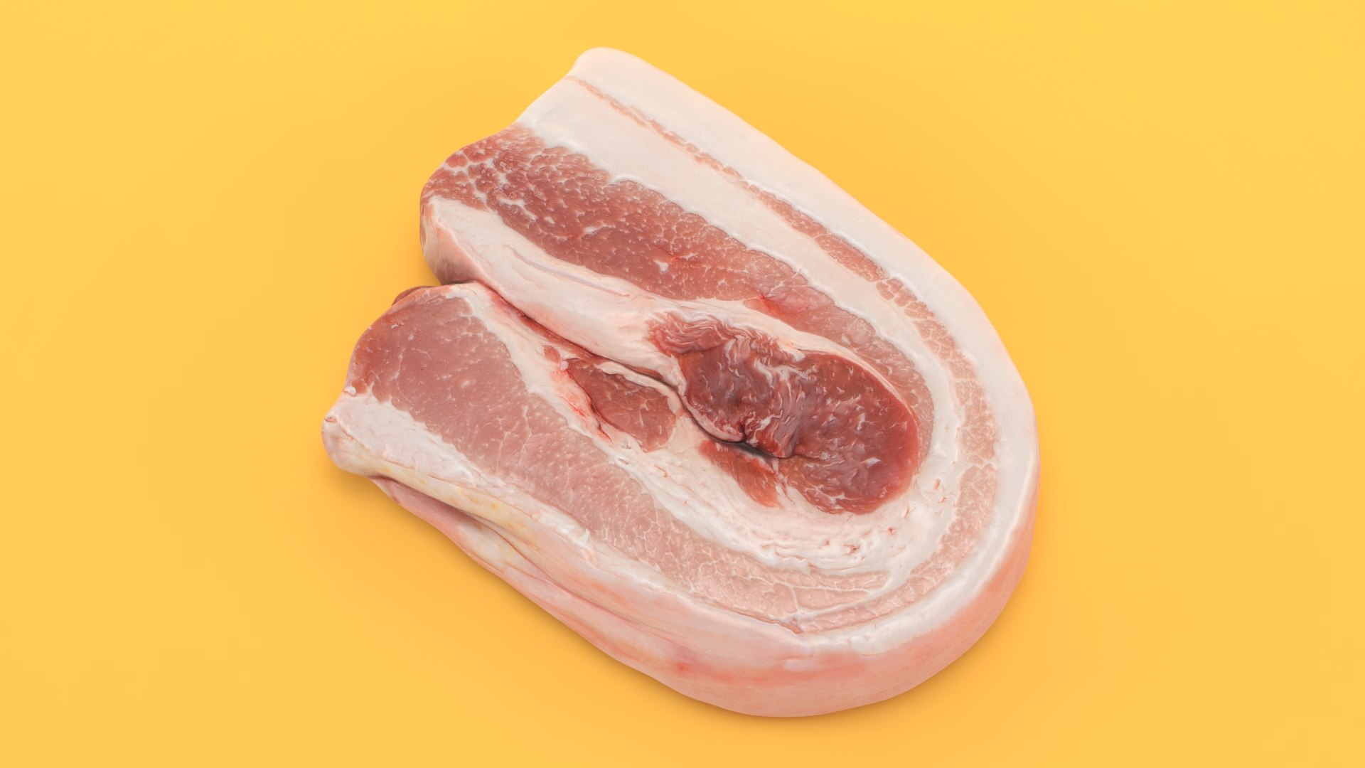 Грудинка свиная фото сырая как выглядит 3D Raw Pork Belly 01 - TurboSquid 2064258